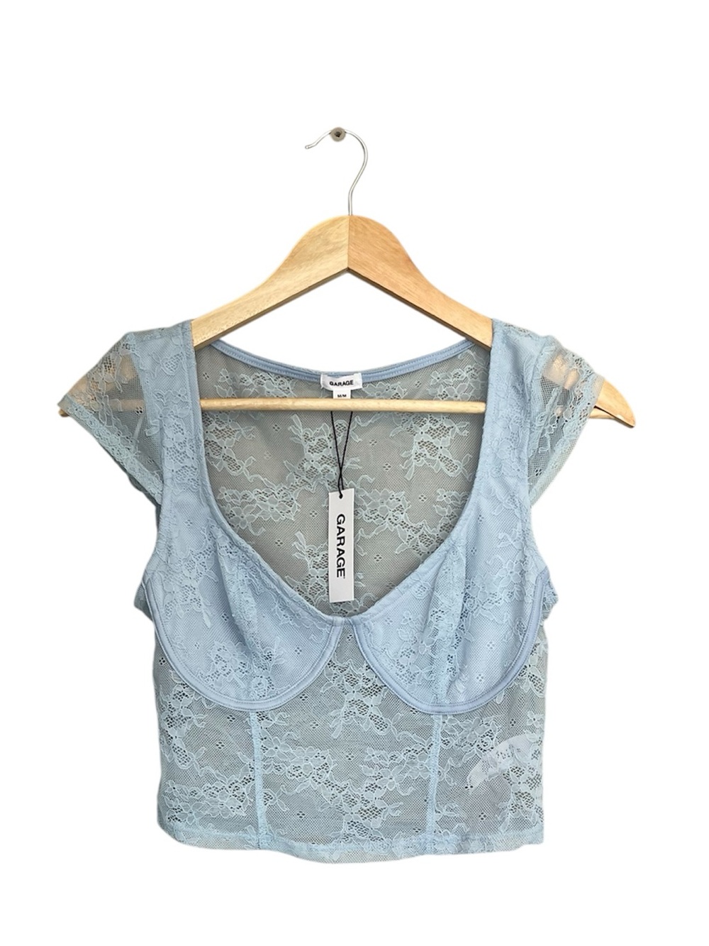 NWT Garage Sheer Lace Crop Top